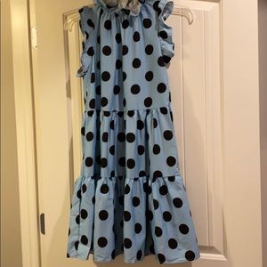 Boutique blue polka dot dress size M; NWOT